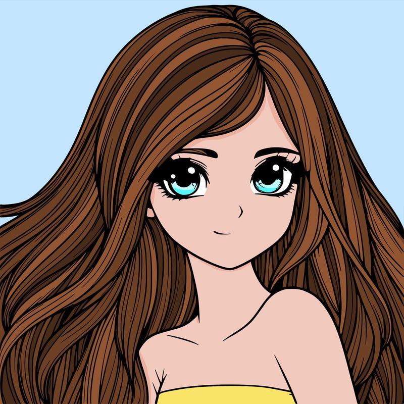 realistic girl pretty long hair