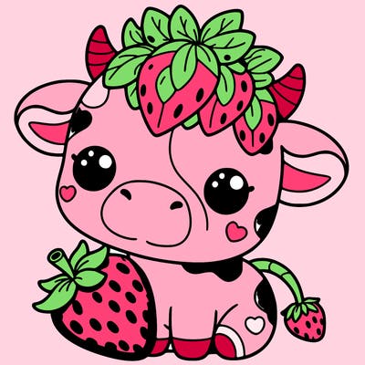 cute strawberry cow