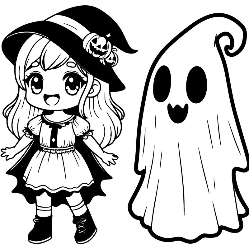 halloween girl in a ghost costume