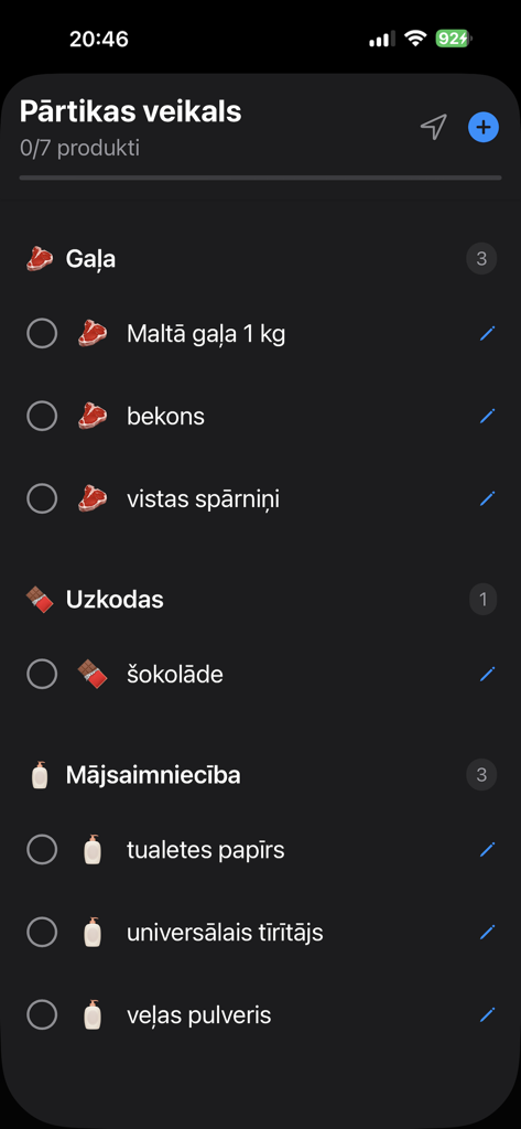 Echo Time Voice Assistant - A mobile app screen showing a categorized grocery shopping list within Echo Time Voice Assistant.