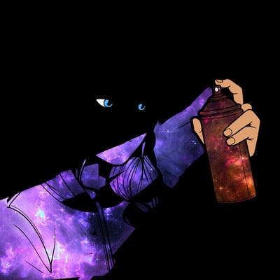 a realistic girl, spray painting