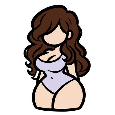 curvy woman with hair