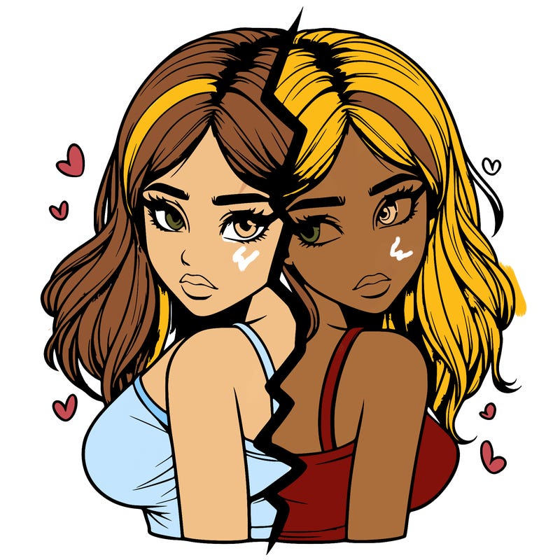 realistic girl split