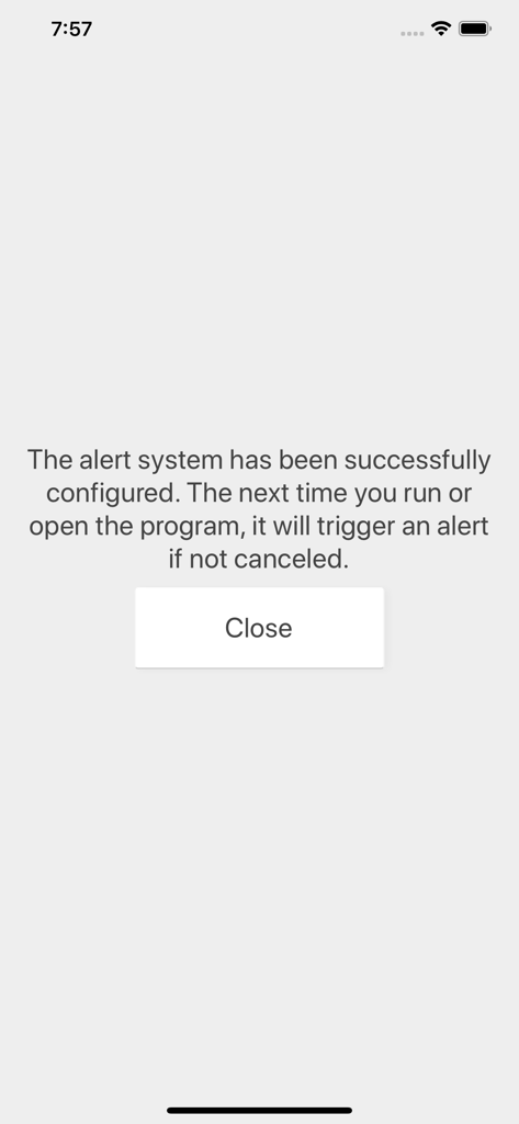 Red Dot Alert - Red Dot Alert 안전 시스템의 성공적인 구성이 표시된 확인 화면