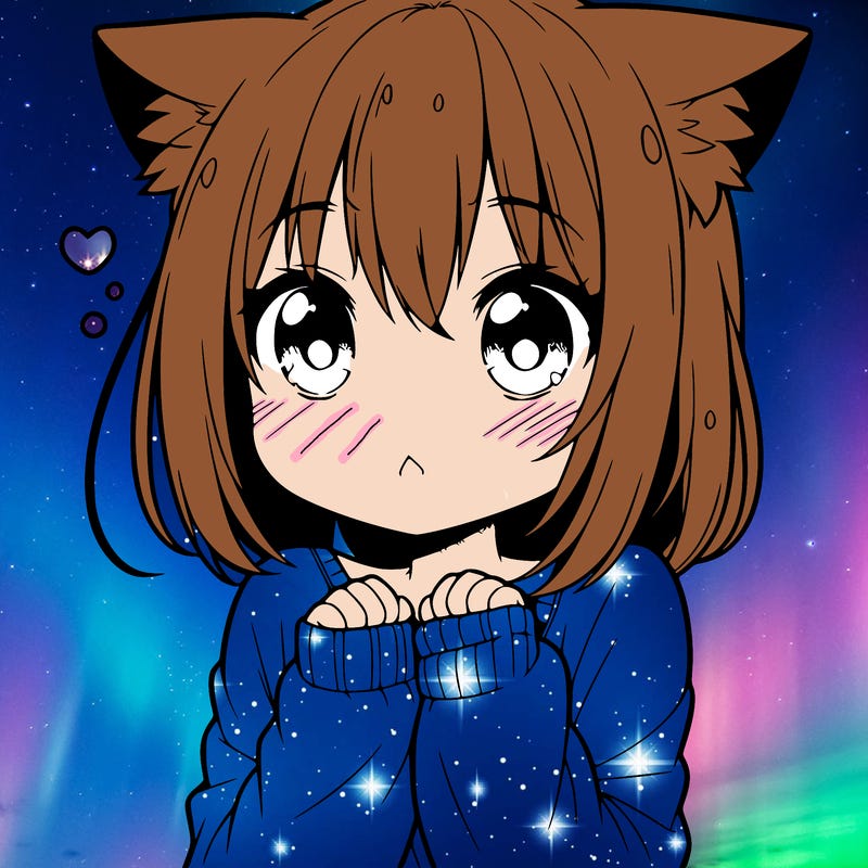 shy anime catgirl