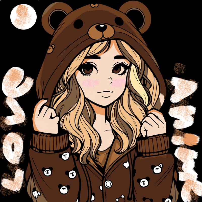 realistic girl in a animal pjs hoodie