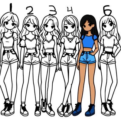 a group of girls wearing crop tops and shorts