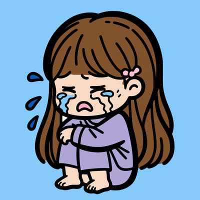 a girl crying