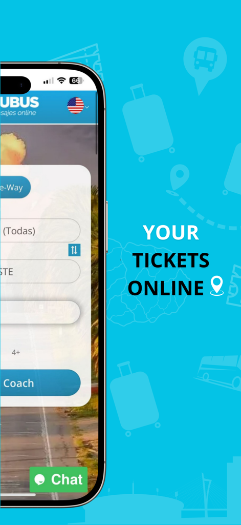 URUBUS - URUBUS mobile app screen for booking bus tickets online in Uruguay