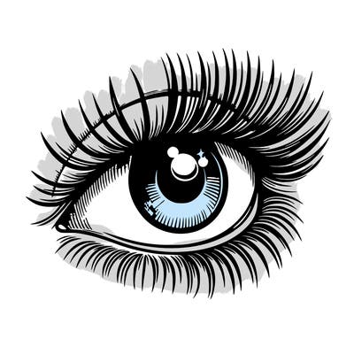 realistic eye long eylashes