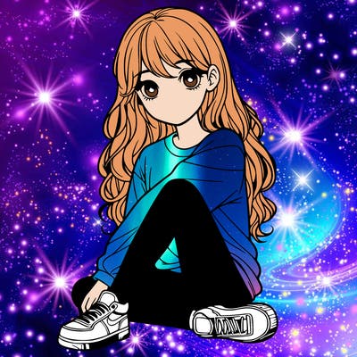 girl sitting realistic