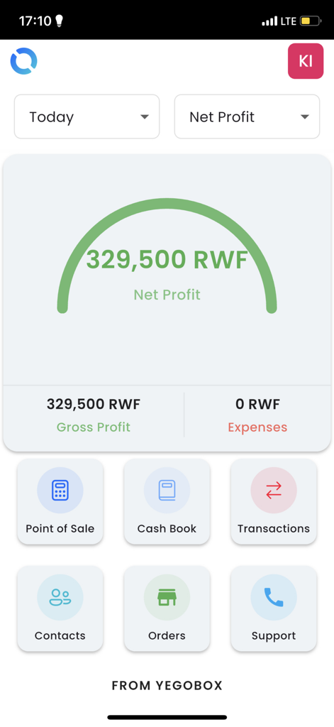 flipperrw - Flipper mobile app dashboard showing financial analytics and business management tools