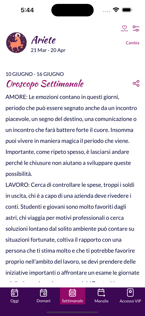 Astri di Paolo Fox - Oroscopo settimanale per l'Ariete nell'app Astri di Paolo Fox