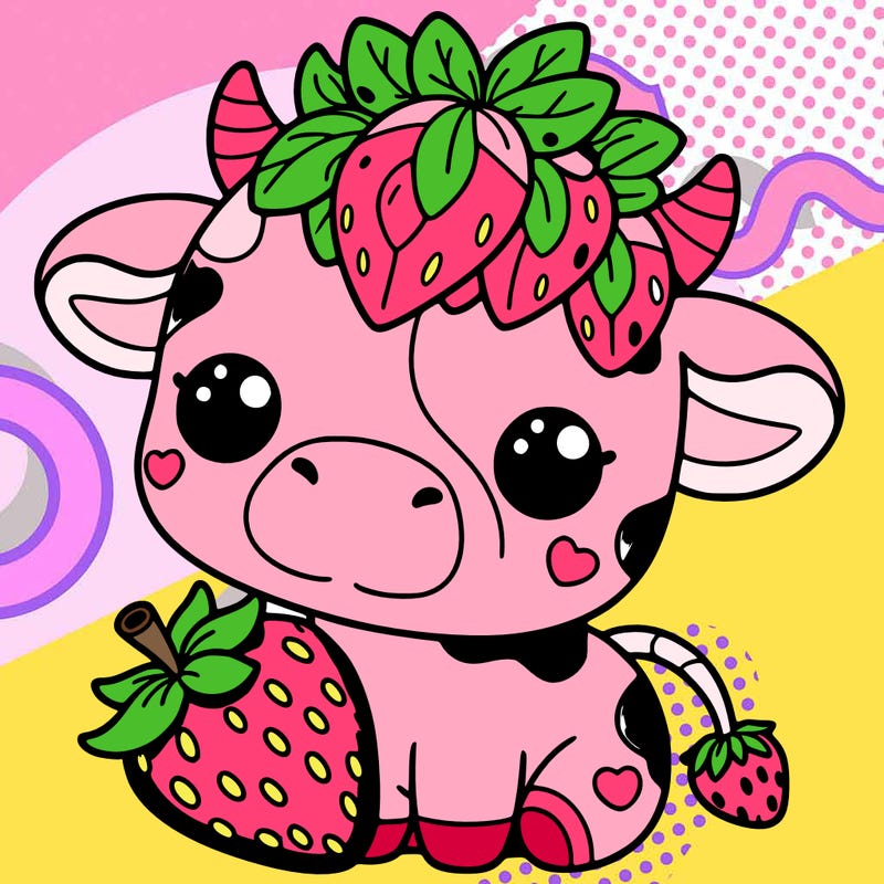 cute strawberry cow