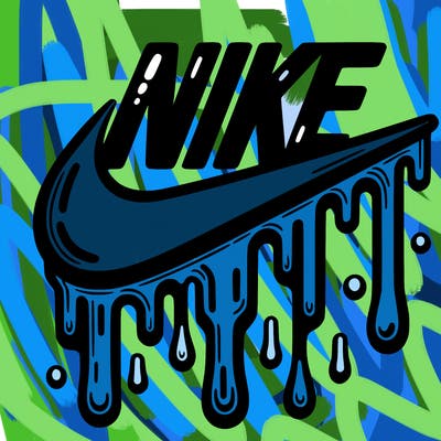 dripping nike logo
