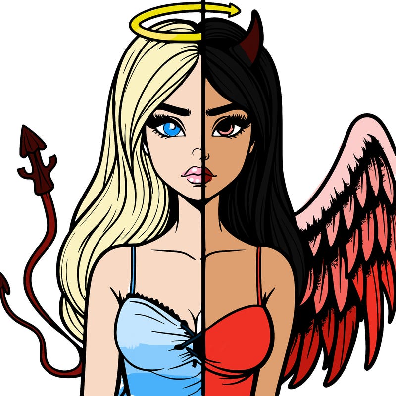 devil vs angel realistic girl