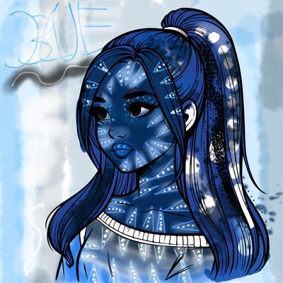 realistic girl with a high ponytail