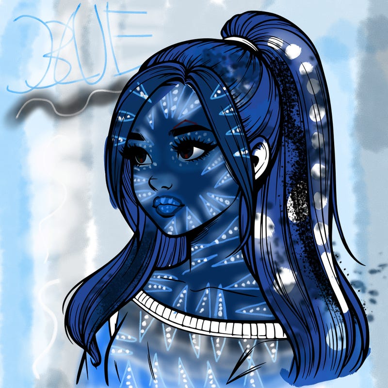 realistic girl with a high ponytail