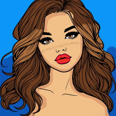 realistic girl with hair and lips