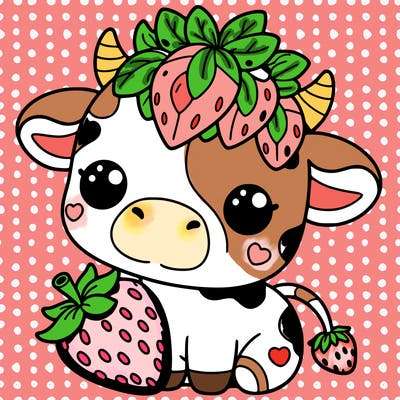 cute strawberry cow