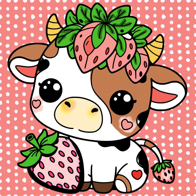 cute strawberry cow