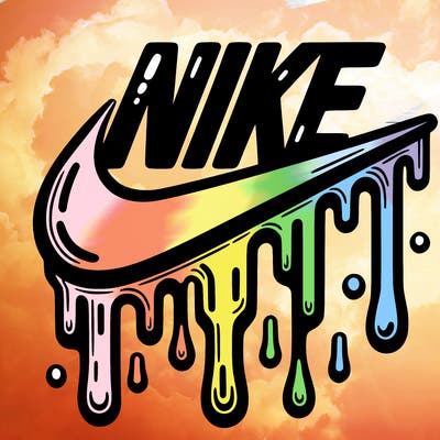 dripping nike logo