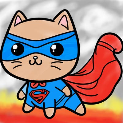 a superhero cat