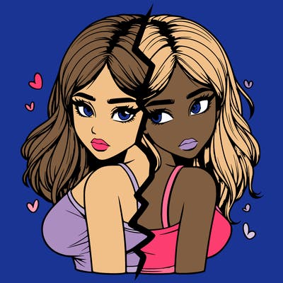 realistic girl split