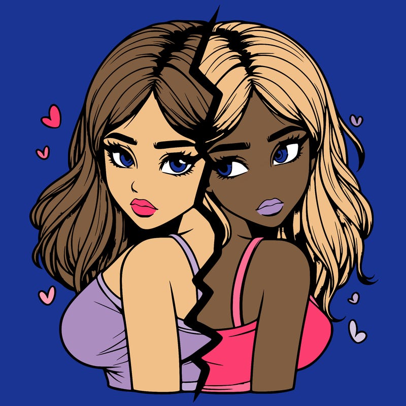 realistic girl split