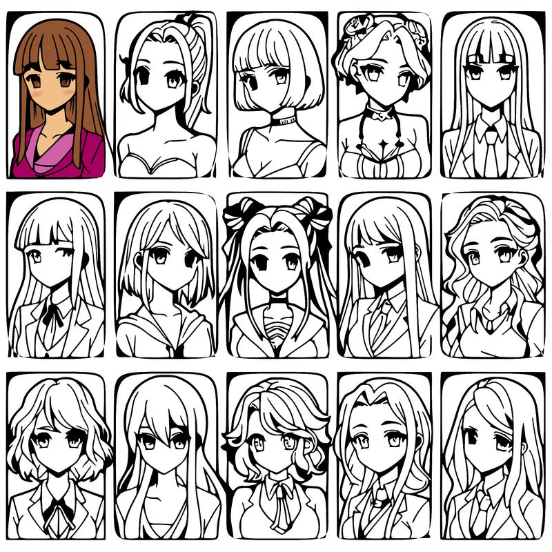 girls that look diffrent anime