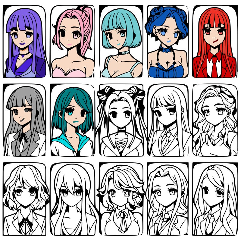 girls that look diffrent anime