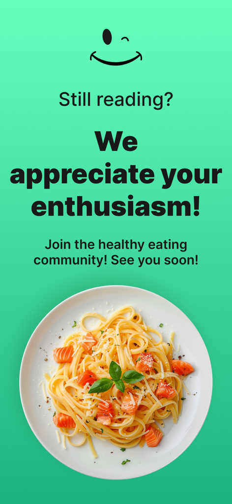 Eatr: Tasty Cooking Recipes - Convite para alimentação saudável do aplicativo Eatr com ilustração de massa com salmão