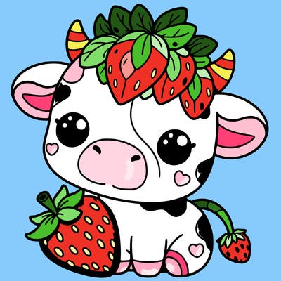 cute strawberry cow
