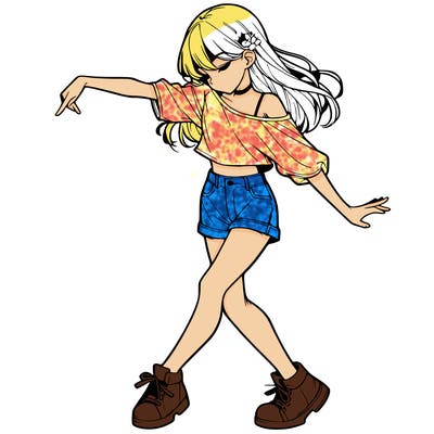realistic girl danceing