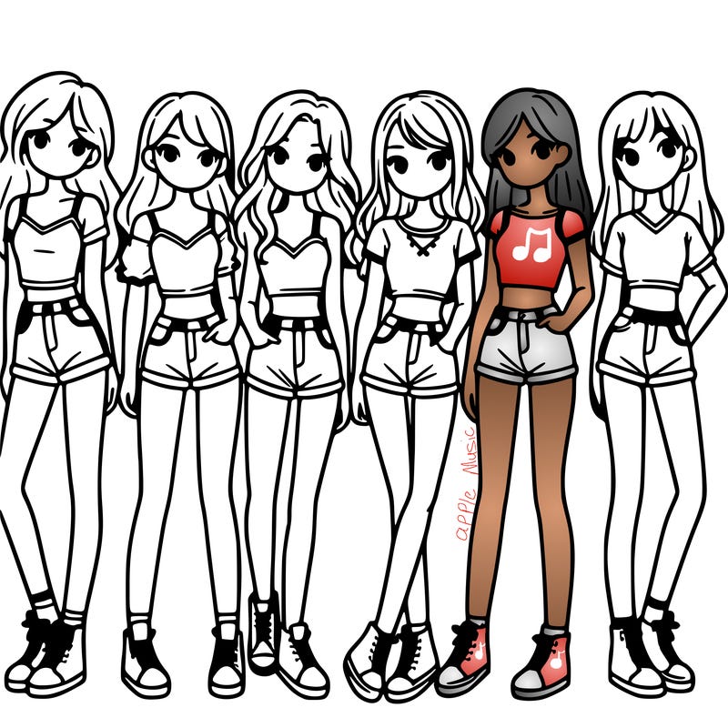 a group of girls wearing crop tops and shorts