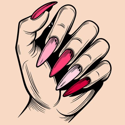manicure with long nails