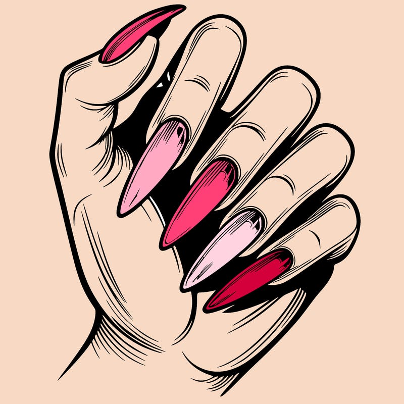 manicure with long nails