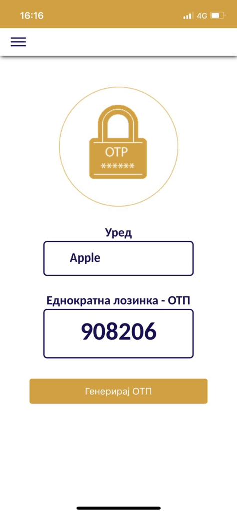 A screen from the Silk Road m-Bank app showing a one-time password OTP generator for secure banking transactions.
