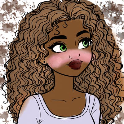 realistic girl with curly hair