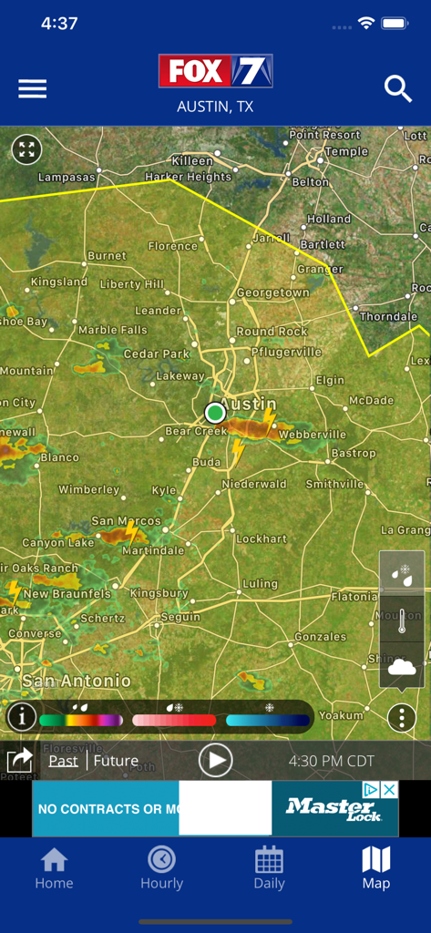 FOX 7 Austin: Weather - Interaktive Wetter-Radarkarte von Austin und Zentral-Texas in der FOX 7 Austin App.