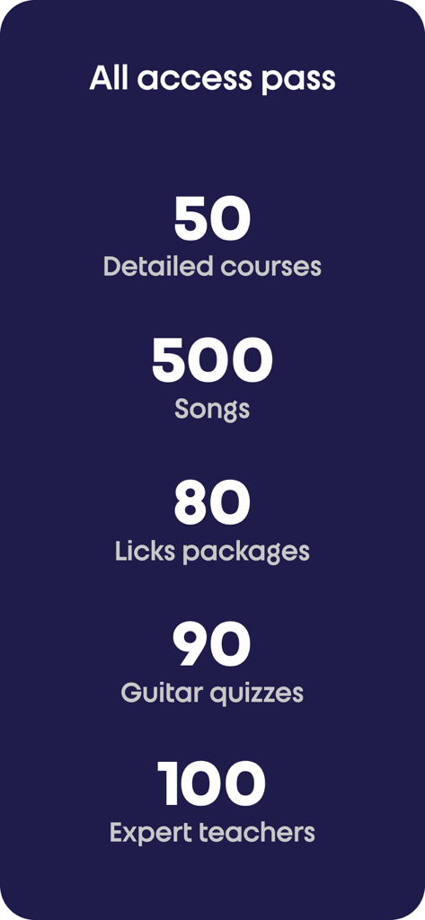 Pickup Music: Guitar & Bass - Overview of Pickup Music all access pass features including courses songs licks quizzes and expert teachers