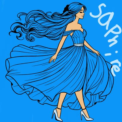 realistic woman in a dress flowing in the wind