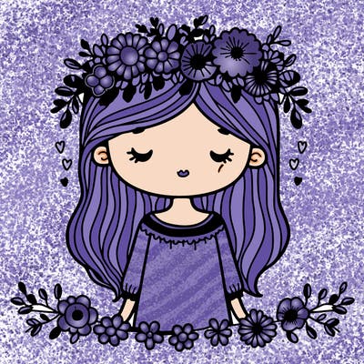 girl with flowers crown