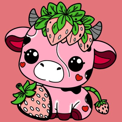 cute strawberry cow