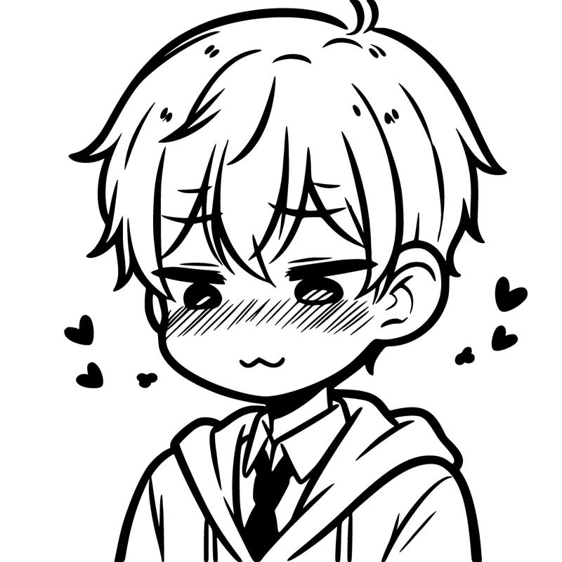 manga boy blushing