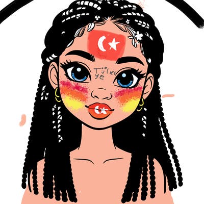 a realistic black girl with braids