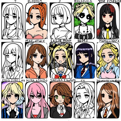 girls that look diffrent anime