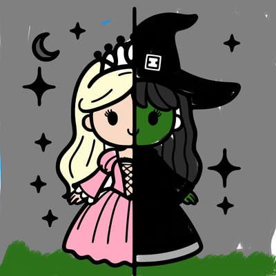 split princess and witch
