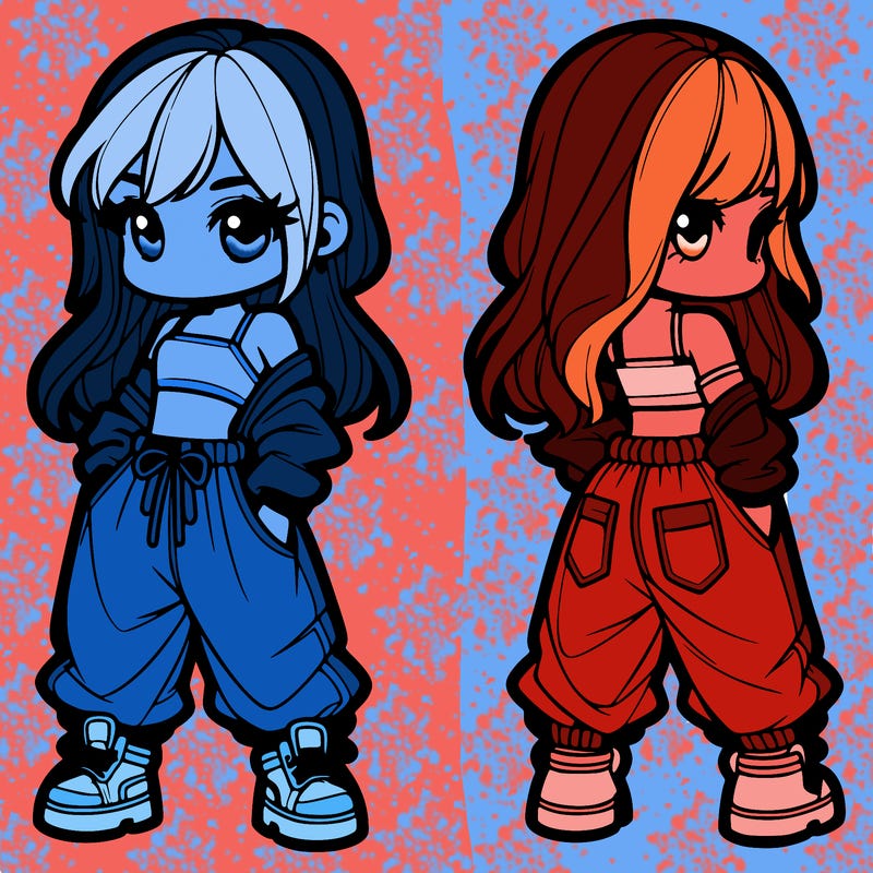 girl in crop top and baggy pants