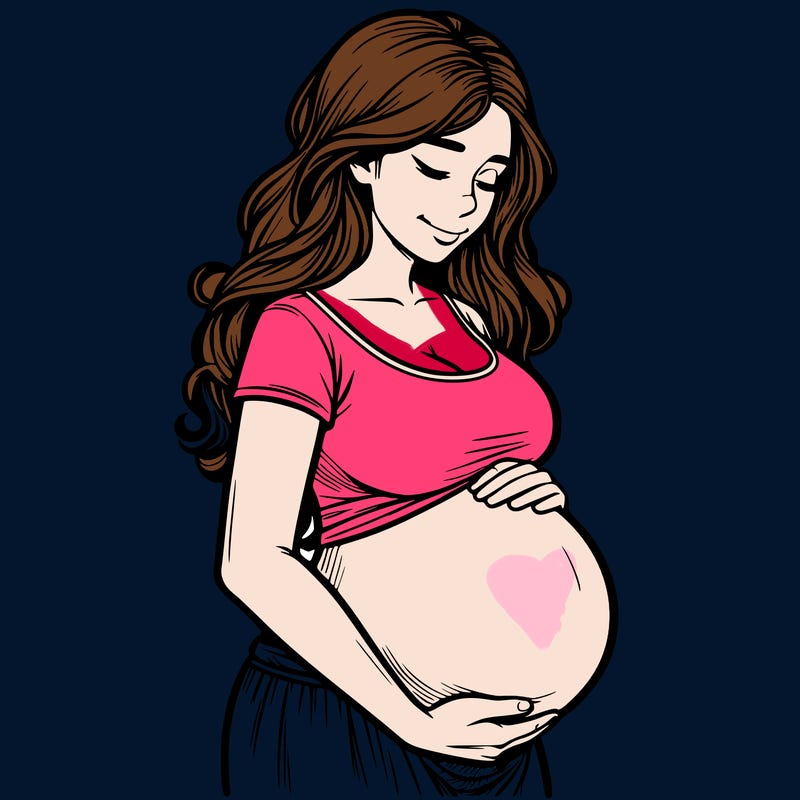 woman heavily pregnant realistic
